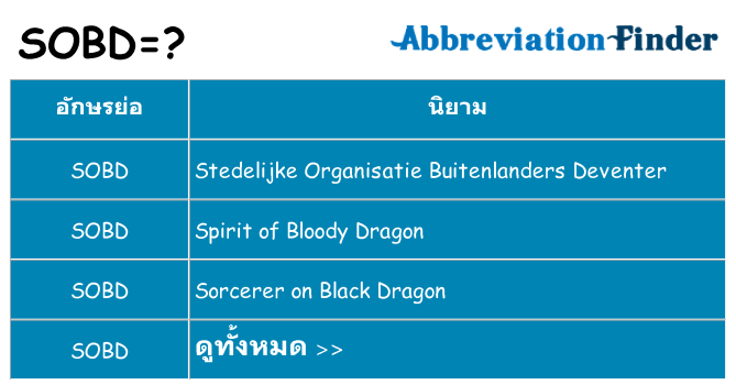 อะไรไม่ sobd ถึง