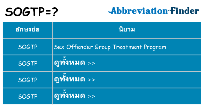 อะไรไม่ sogtp ถึง