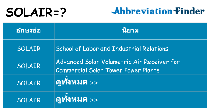 อะไรไม่ solair ถึง