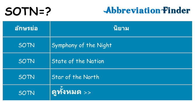 อะไรไม่ sotn ถึง