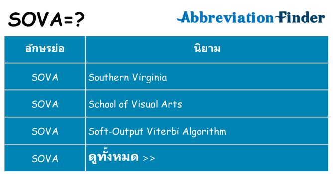 อะไรไม่ sova ถึง