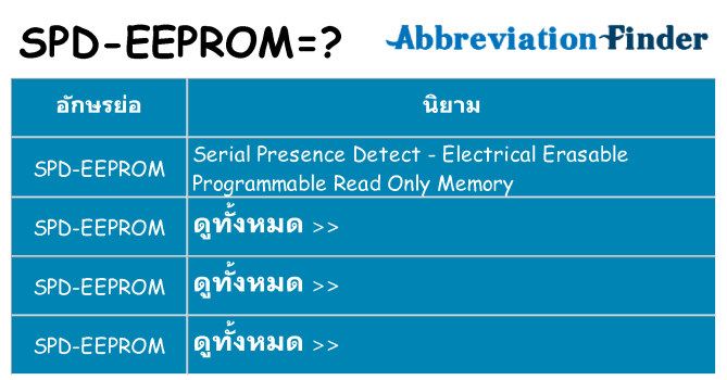 อะไรไม่ spd-eeprom ถึง