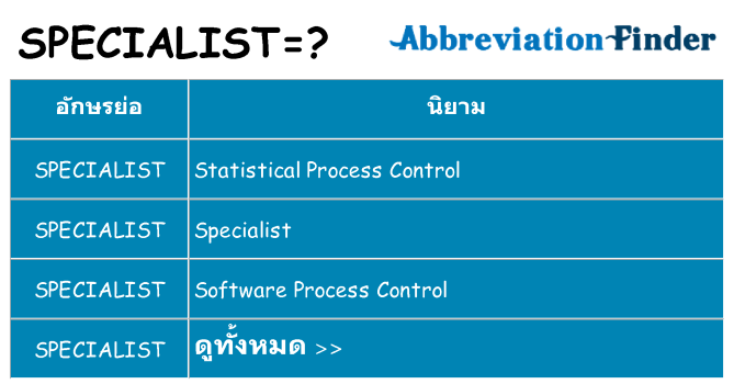 อะไรไม่ specialist ถึง