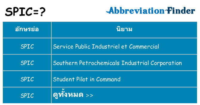 อะไรไม่ spic ถึง