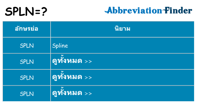 อะไรไม่ spln ถึง