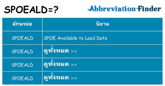 อะไรไม่ spoeald ถึง