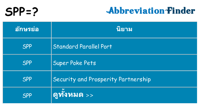 อะไรไม่ spp ถึง