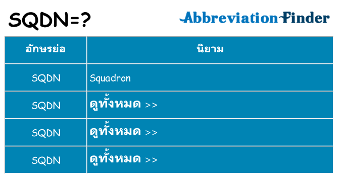 อะไรไม่ sqdn ถึง