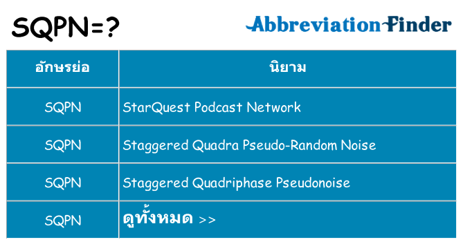 อะไรไม่ sqpn ถึง