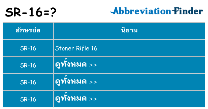 อะไรไม่ sr-16 ถึง