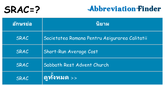 อะไรไม่ srac ถึง