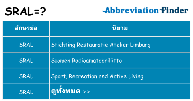 อะไรไม่ sral ถึง