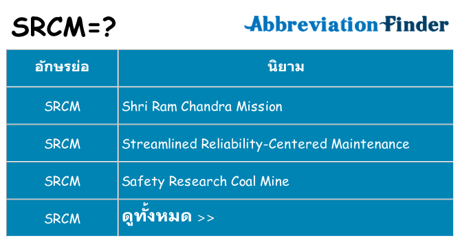 อะไรไม่ srcm ถึง