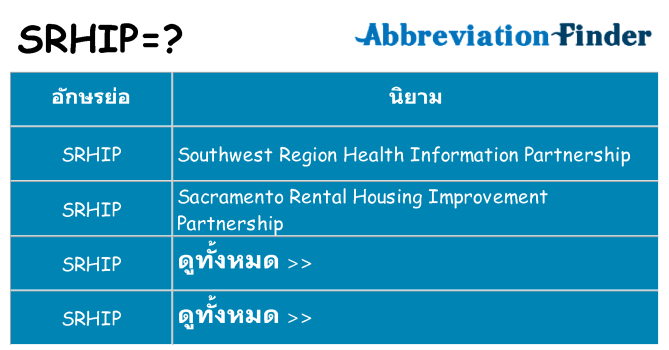 อะไรไม่ srhip ถึง