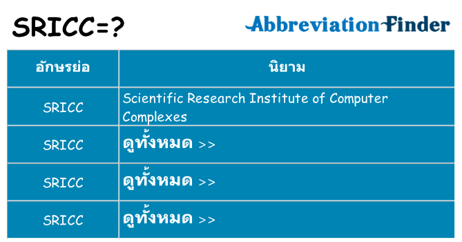 อะไรไม่ sricc ถึง