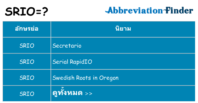 อะไรไม่ srio ถึง