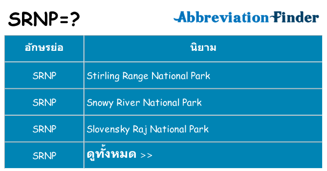 อะไรไม่ srnp ถึง