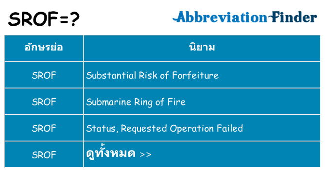 อะไรไม่ srof ถึง