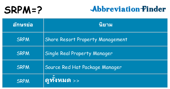 อะไรไม่ srpm ถึง