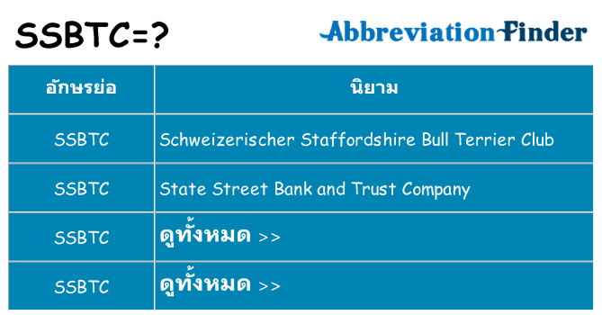 อะไรไม่ ssbtc ถึง