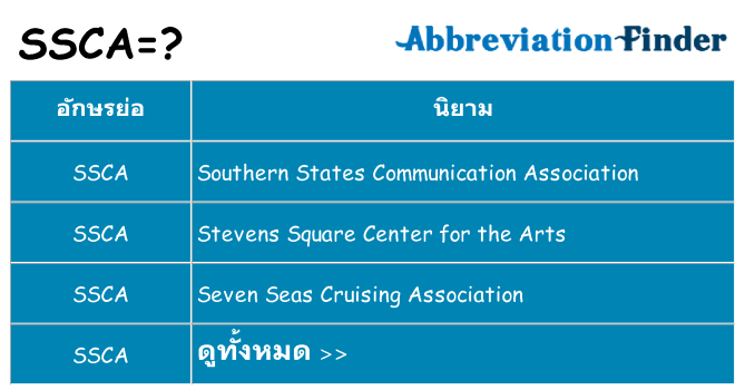 อะไรไม่ ssca ถึง
