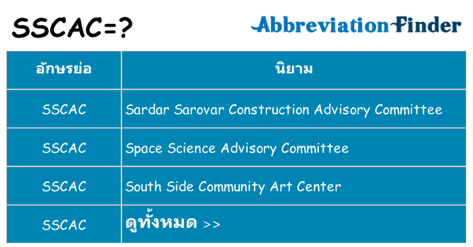 อะไรไม่ sscac ถึง