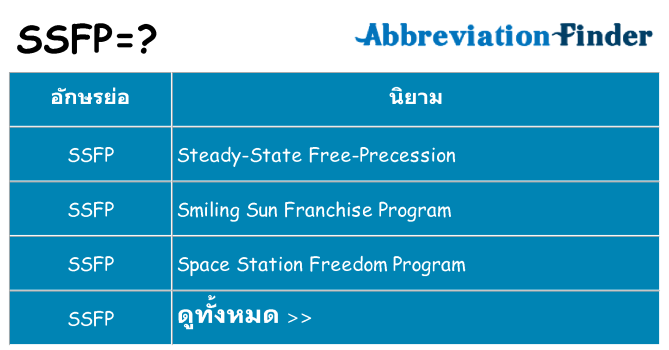 อะไรไม่ ssfp ถึง