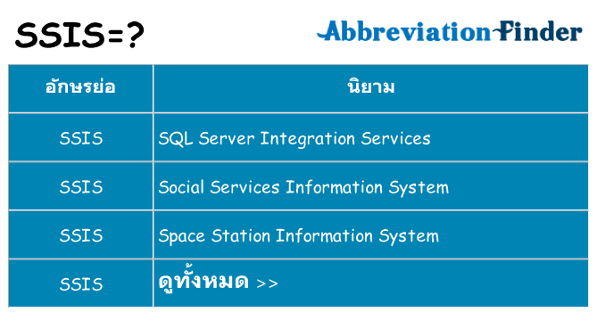 อะไรไม่ ssis ถึง