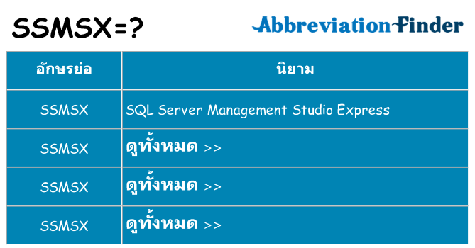 อะไรไม่ ssmsx ถึง