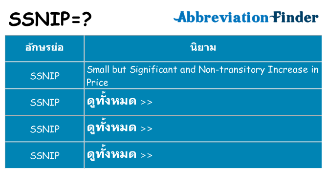 อะไรไม่ ssnip ถึง