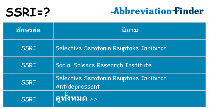 อะไรไม่ ssri ถึง