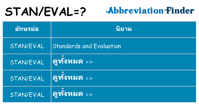 อะไรไม่ staneval ถึง