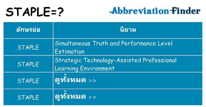 อะไรไม่ staple ถึง