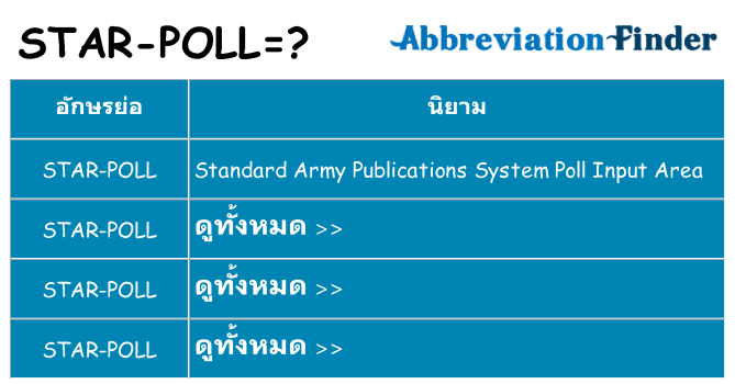 อะไรไม่ star-poll ถึง