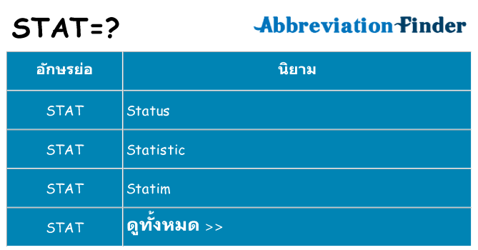 อะไรไม่ stat ถึง
