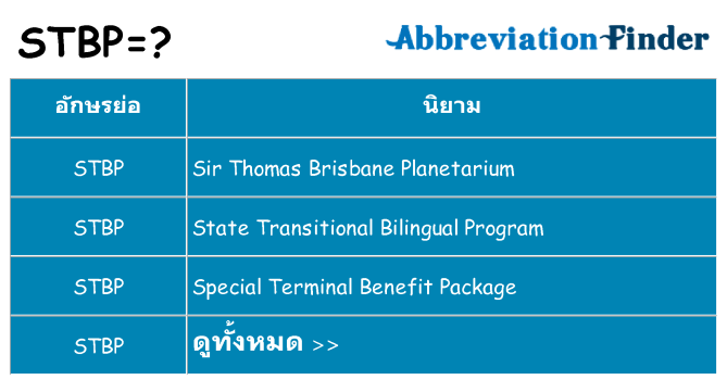 อะไรไม่ stbp ถึง