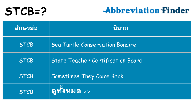 อะไรไม่ stcb ถึง