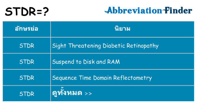 อะไรไม่ stdr ถึง