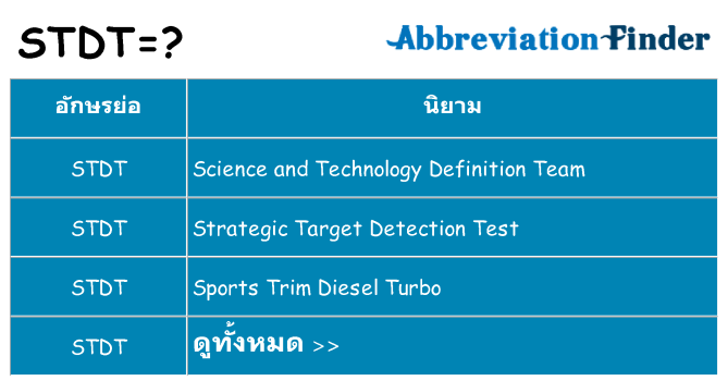 อะไรไม่ stdt ถึง