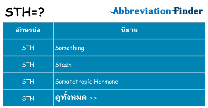 อะไรไม่ sth ถึง
