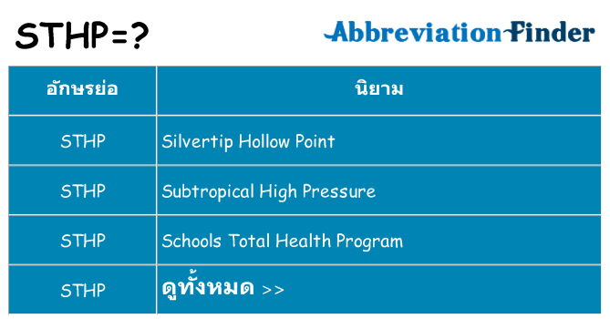 อะไรไม่ sthp ถึง