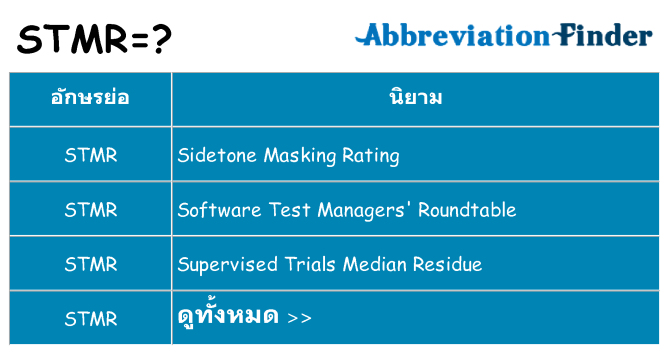 อะไรไม่ stmr ถึง