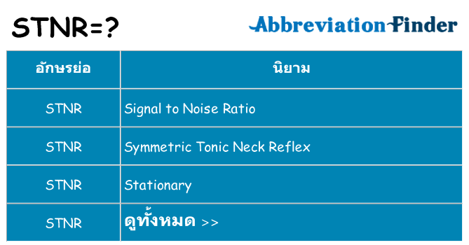 อะไรไม่ stnr ถึง
