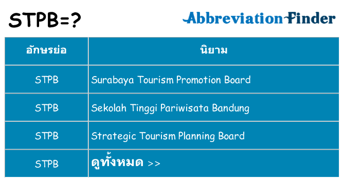 อะไรไม่ stpb ถึง