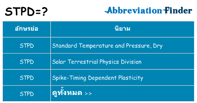อะไรไม่ stpd ถึง