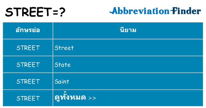 อะไรไม่ street ถึง