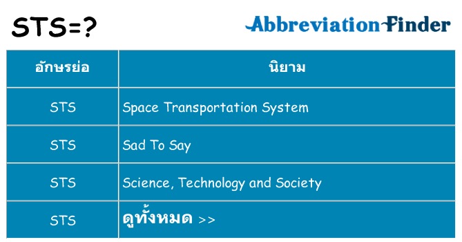 อะไรไม่ sts ถึง