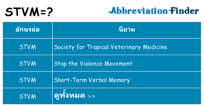 อะไรไม่ stvm ถึง