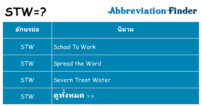 อะไรไม่ stw ถึง