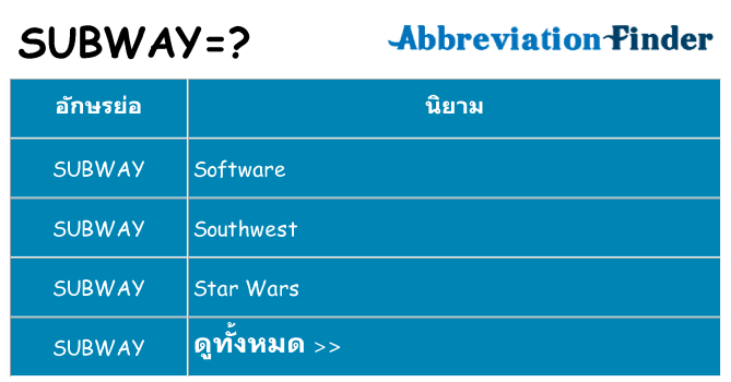 อะไรไม่ subway ถึง